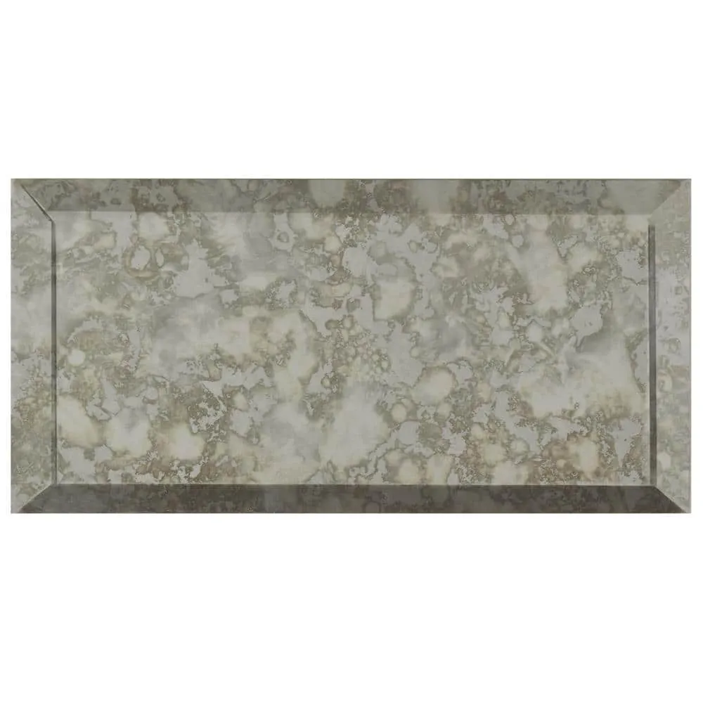 Merola Tile Lustre Beveled Antique Mirror 3 in. x 6 in. Glass Subway Wall Tile (10.95 sq. ft. / Case), photo 3 of 8