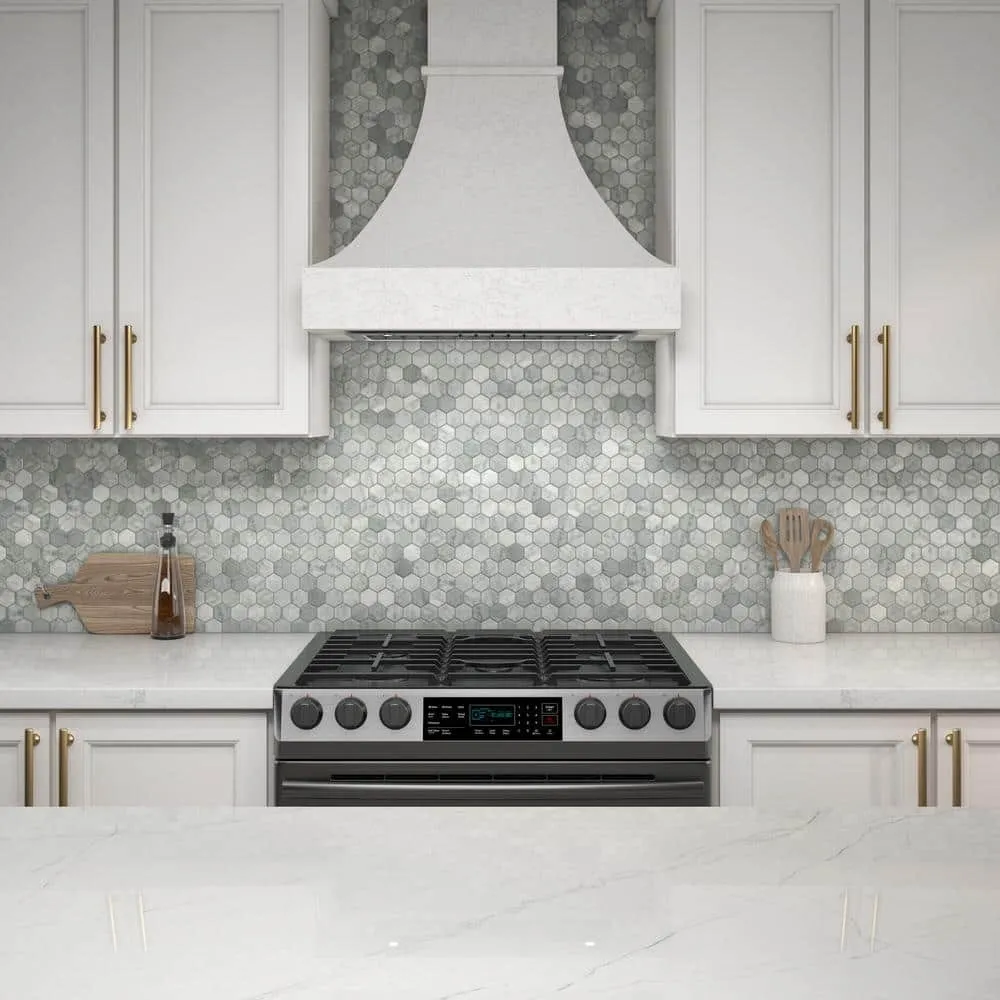 Daltile Restore Mist Honed 12 in. x 12 in. x 8mm Marble Hexagon Mosaic Floor and Wall Tile (0.97 sq. ft. per piece), photo 4 of 8