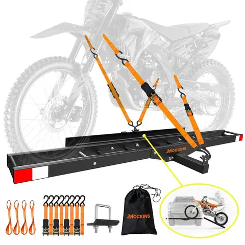 510 lbs. Capacity Steel Hitch Mount Dirt Bike Carrier 73" Motorcycle Carrier with Loading Ramp