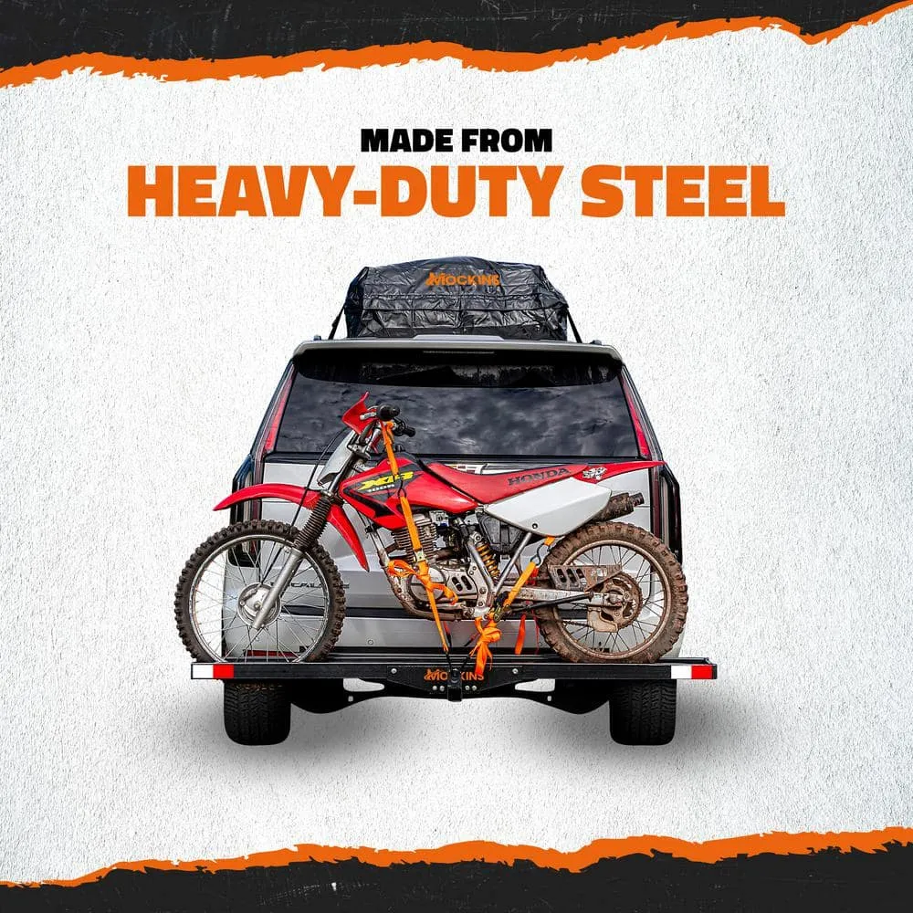 Mockins 510 lbs. Capacity Steel Hitch Mount Dirt Bike Carrier 73" Motorcycle Carrier with Loading Ramp, Straps and Stabilizer, photo 8 of 9