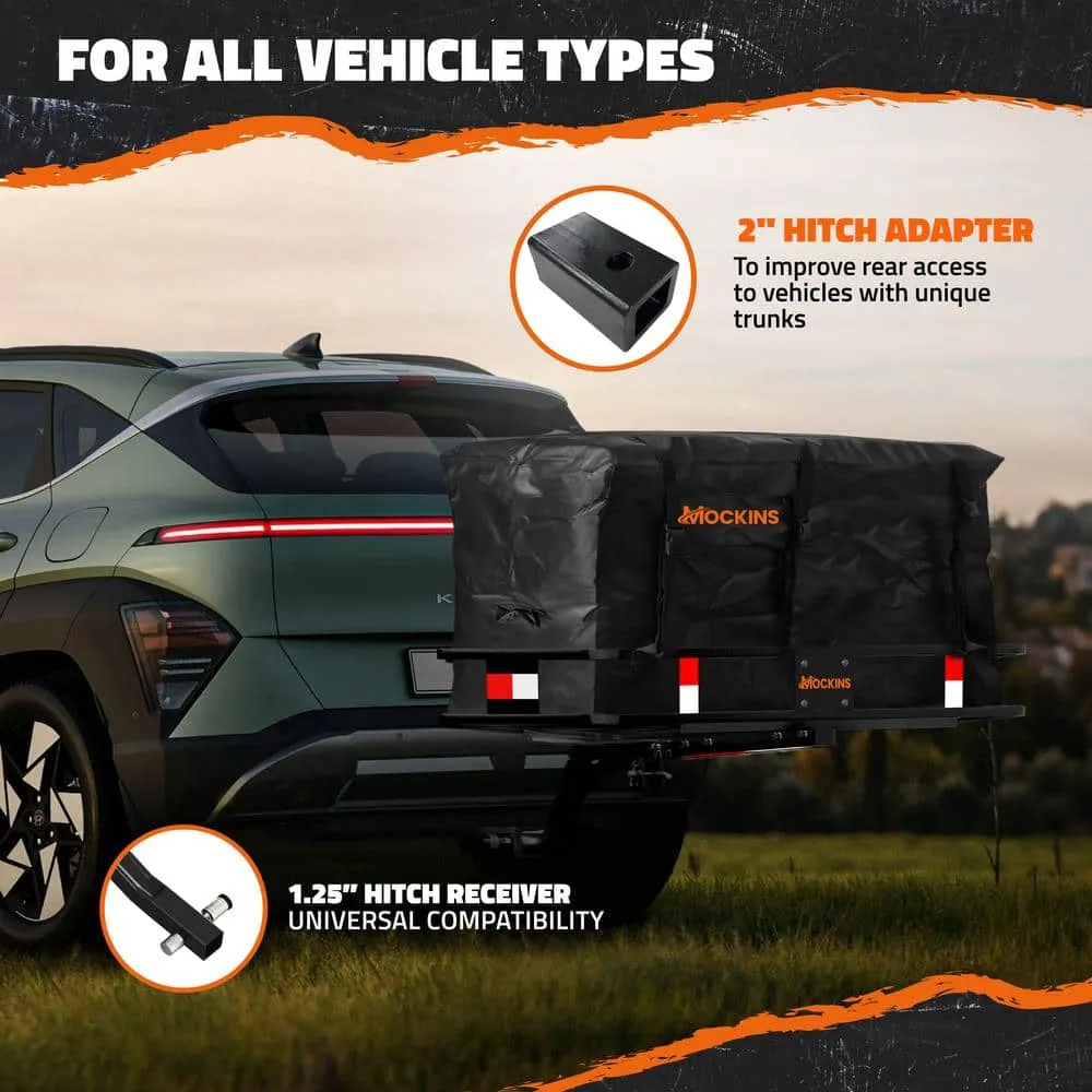 Mockins 48in. x 20in. x 6in. Raised Hitch Cargo Carrier Basket w/ 6 in. Shank Rise, 15 cu. ft. Cargo Carrier Bag and Accessories, photo 4 of 9