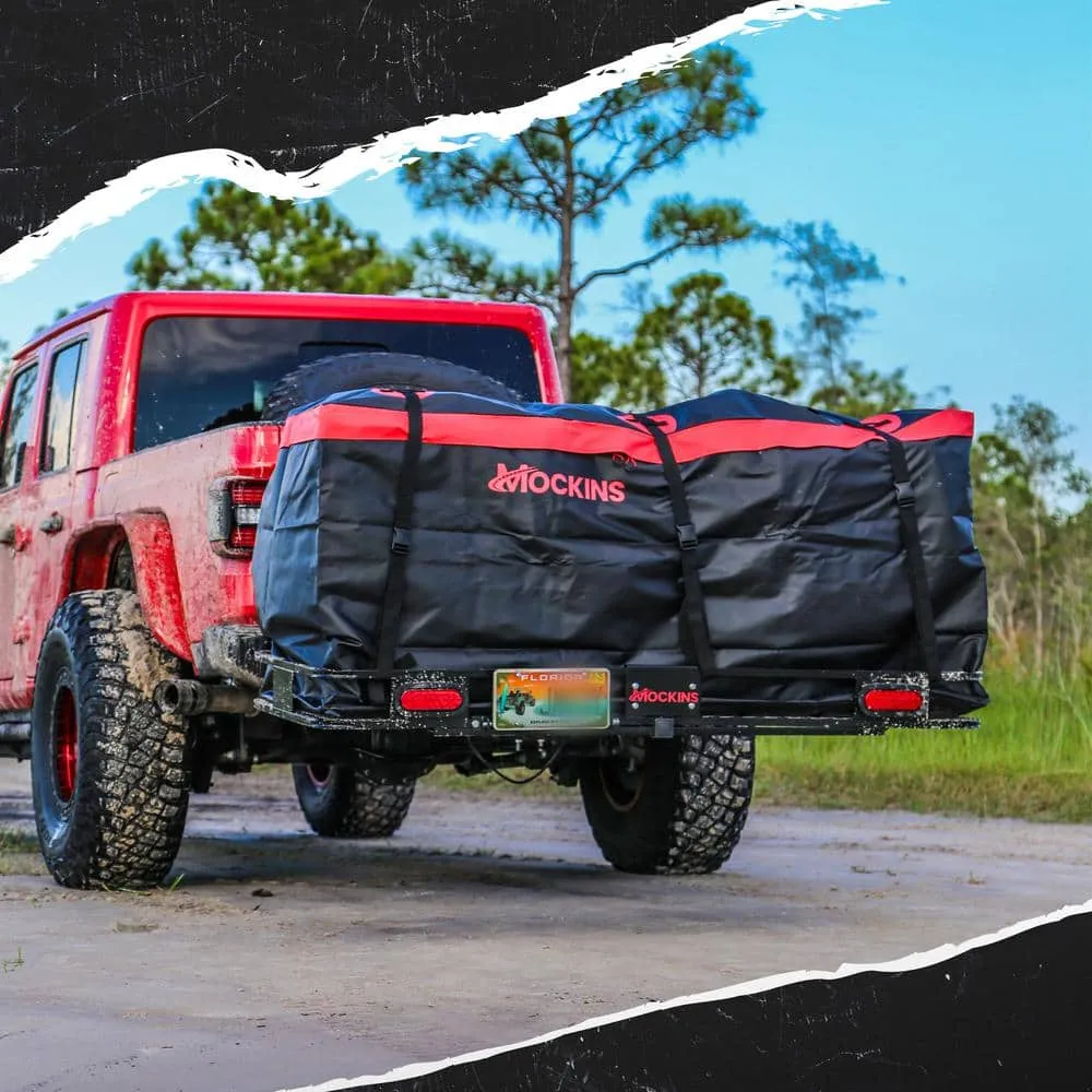 Mockins 70 in. x 30 in. x 6 in. 500 lbs Capacity XL Hitch Cargo Carrier w/Rear Lights, 40 CuFt Red Cargo Bag, Locks and Straps, photo 8 of 9