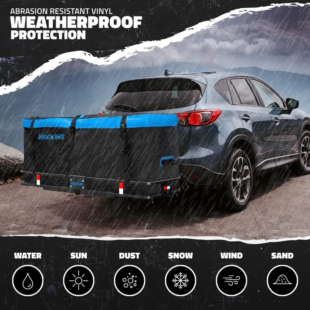 Mockins 60 in. x 20 in. x 6 in. Hitch Cargo Carrier Basket w/16 cu. ft. Waterproof Cargo Bag-Folding Shank and 2 in. Raise-Blue, photo 4 of 8