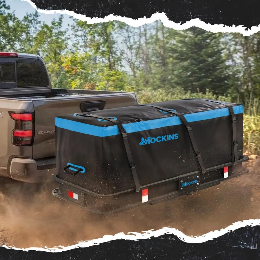 Mockins 60 in. x 20 in. x 6 in. Hitch Cargo Carrier Basket w/16 cu. ft. Waterproof Cargo Bag-Folding Shank and 2 in. Raise-Blue, photo 7 of 8