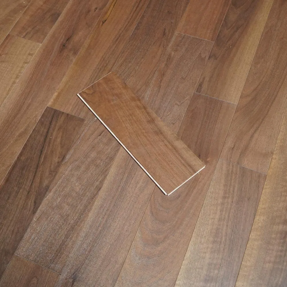 Dekorman Muenchen Walnut 1/2 in. T x 5 in. W Tongue and Groove Smooth Texture Engineered Hardwood Flooring (26.25 sq. ft./Case), photo 6 of 8