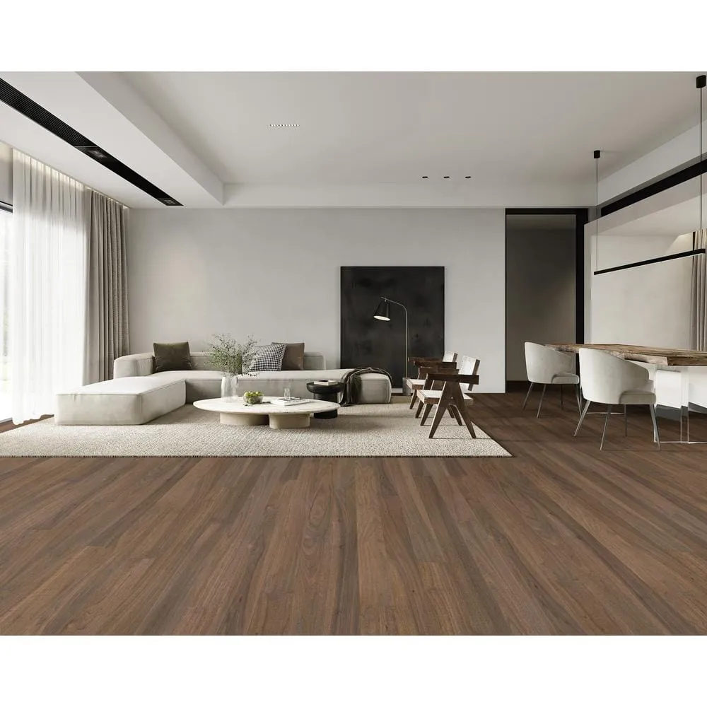 Dekorman Muenchen Walnut 1/2 in. T x 5 in. W Tongue and Groove Smooth Texture Engineered Hardwood Flooring (26.25 sq. ft./Case), photo 2 of 8