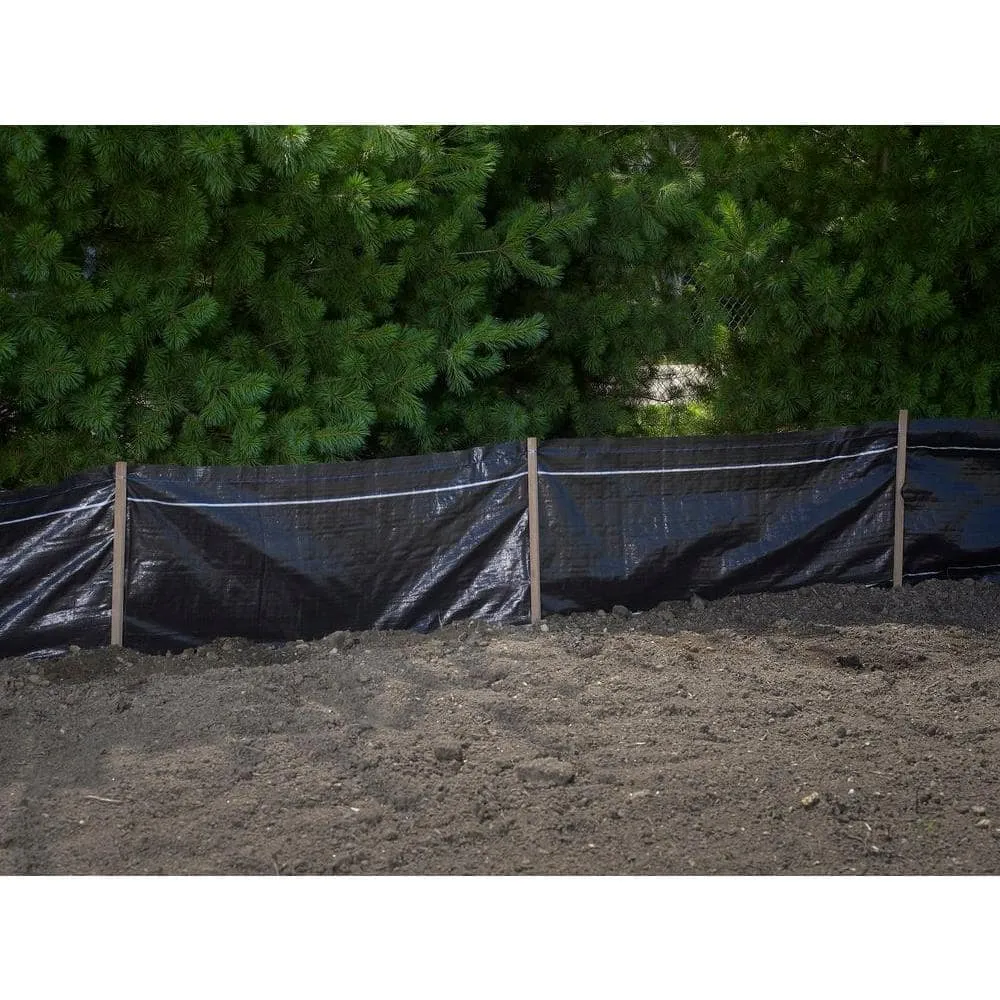 Mutual Industries 1/4 in. x 3 ft. x 50 ft. Black Heavy Duty Dot Silt Fence Fabric, photo 2 of 3