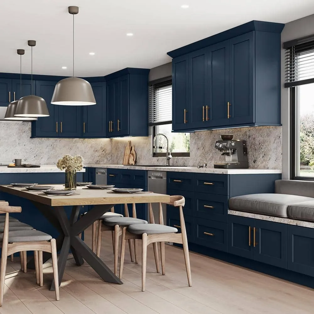Newport 18 in. W x 24 in. D x 34.5 in. H Assembled Plywood Base Kitchen Cabinet in Mythic Blue with Cutlery Soft Cls RH, photo 8 of 8