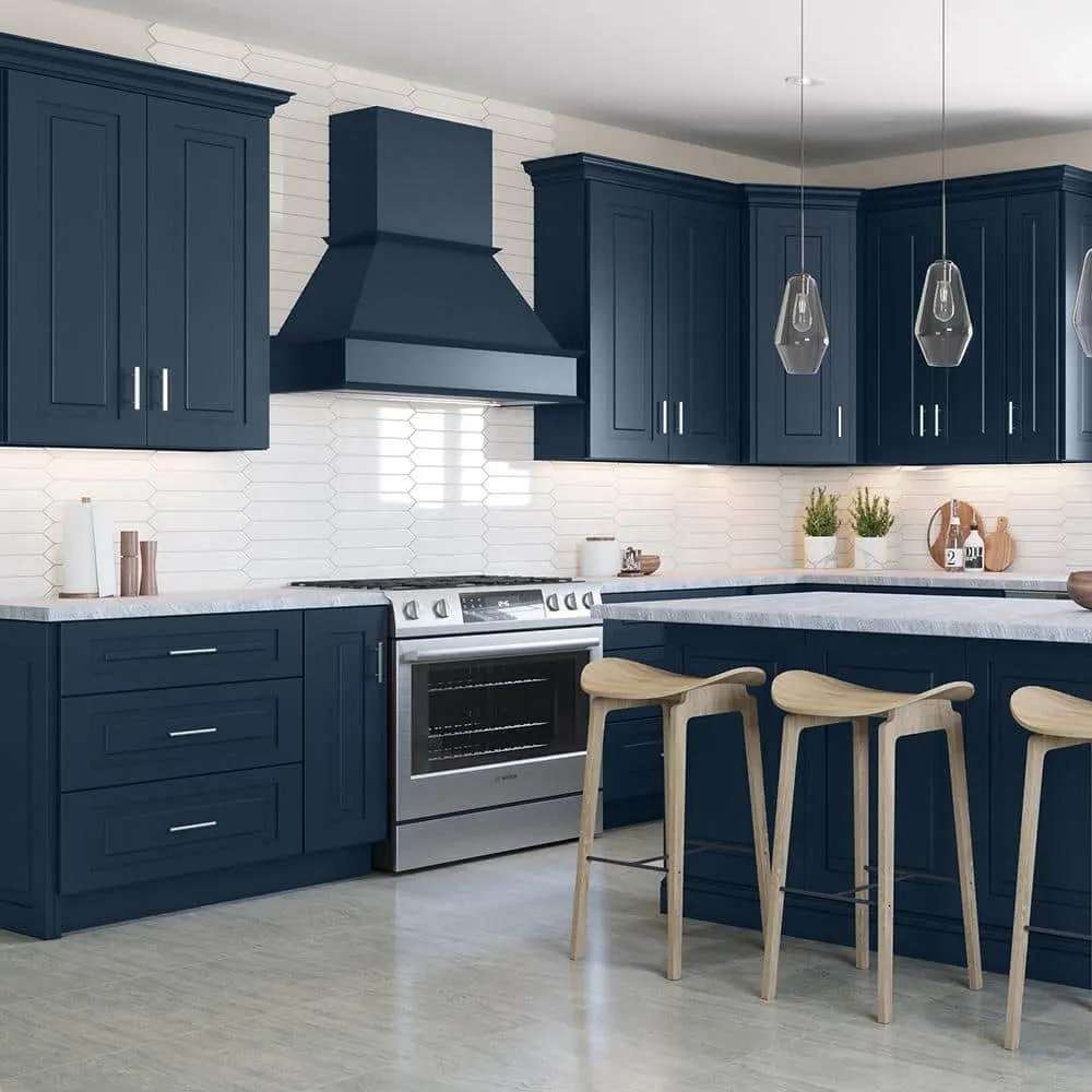 Grayson 21 in. W x 24 in. D x 34.5 in. H Assembled Plywood Base Kitchen Cabinet in Mythic Blue with Spice Soft Close LH, photo 2 of 8