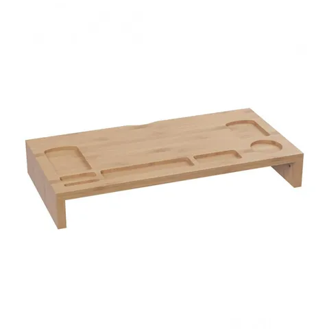 23.8 × 12 × 3.5 in Bamboo Monitor Stand and Desktop Organizer