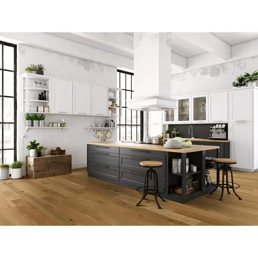 Blue Ridge Hardwood Flooring Castlebury Natural White Oak 3/8 in. T x 6 in. W Click Lock Brushed Engineered Hardwood Flooring (26.5 sq. ft./Case), photo 6 of 6