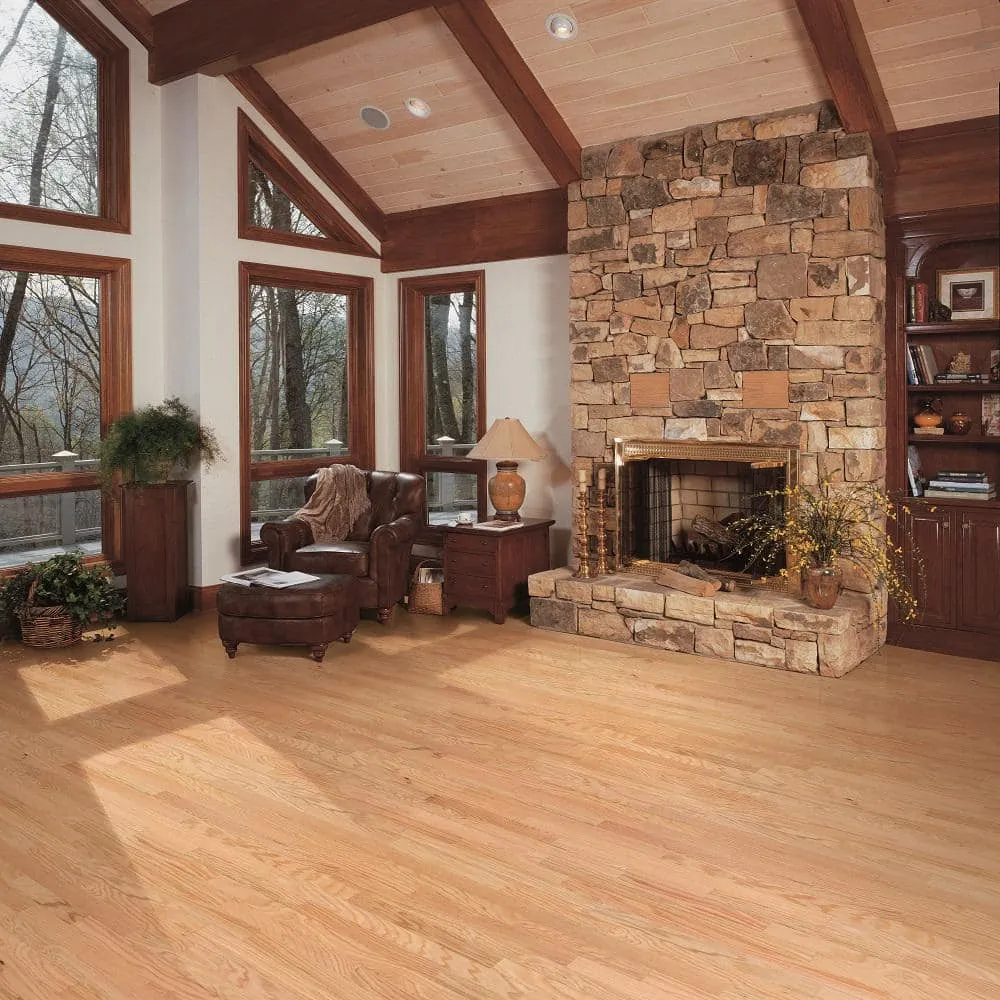 Blue Ridge Hardwood Flooring Natural Red Oak 3/4 in. T x 2-1/4 in. W Smooth Solid Hardwood Flooring (24 sq.ft./case), photo 2 of 9