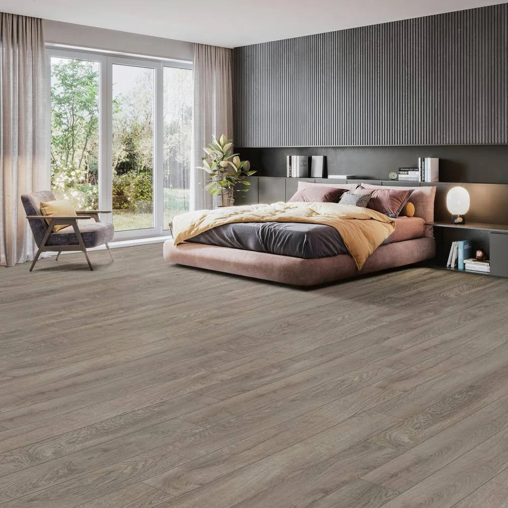 Dekorman Proteco+ Natural Gray Oak 12mm T x 6.41 in. W Uniclic HDF AC4 Waterproof Laminate Wood Flooring (21.2 sq. ft./Case), photo 2 of 3