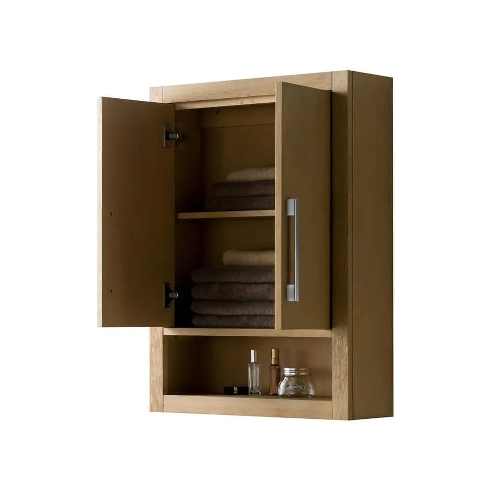 Vanity Art 24 in. W x 8 in. D x 33 in. H Bathroom Storage Wall Cabinet in Natural Oak/BN, photo 5 of 8