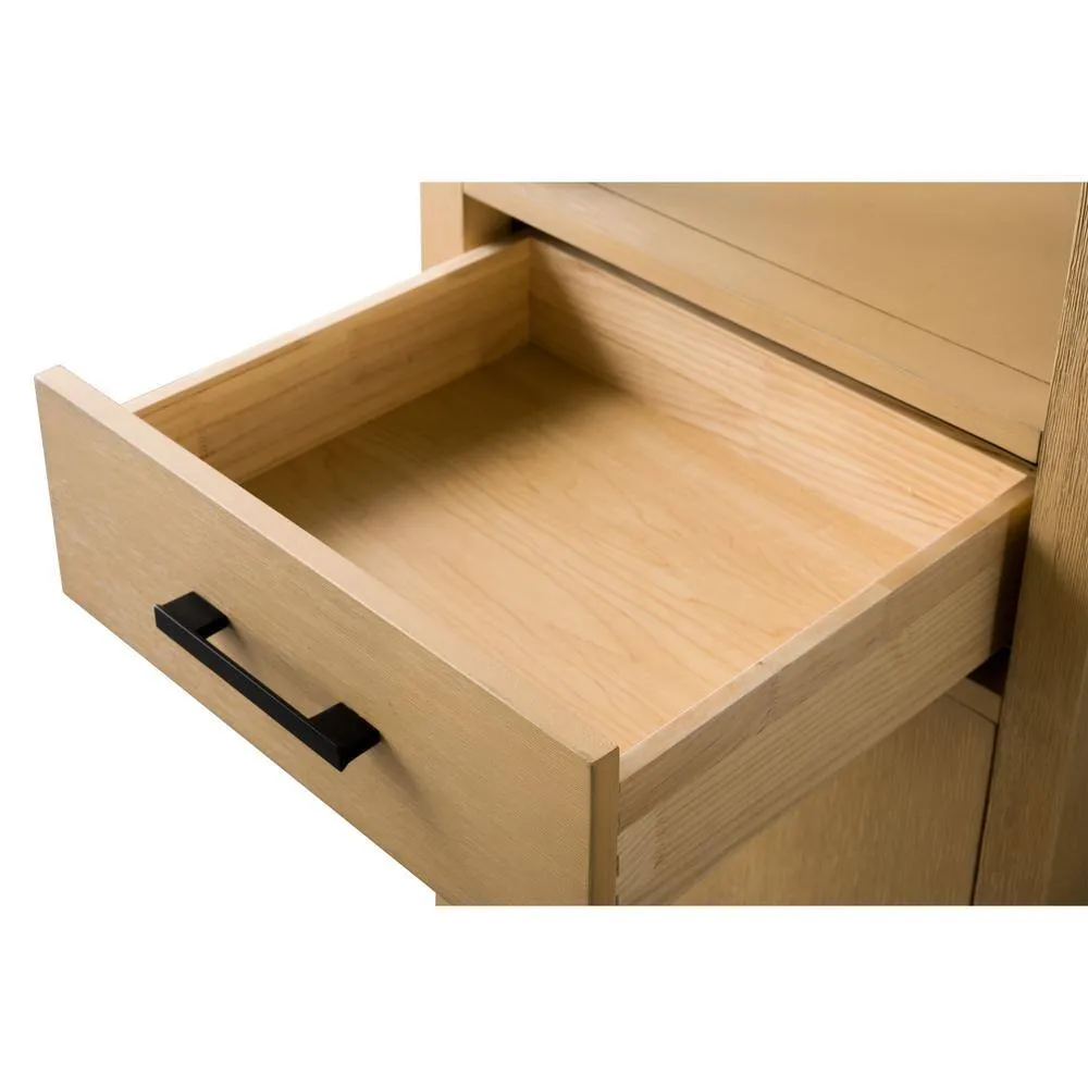 Vanity Art 21 in. W x 17 in. D x 72 in. H Brown MDF Floor Standing Linen Cabinet with Soft Close Door in Natural Oak/MB, photo 7 of 9