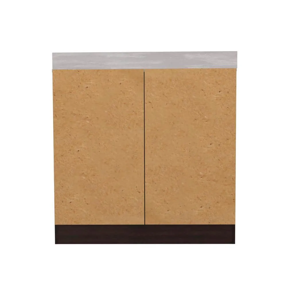 Inval 36.02 in. W x 19.69 in. D x 37.80 in. H Natural Stone/Espresso Ready to Assemble Wood Breakroom Base Kitchen Cabinet, photo 5 of 9