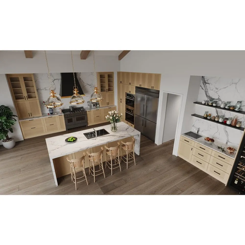 LIFEART CABINETRY Lancaster Shaker Assembled 36 in. x 34.5 in. x 24 in. Base Cabinet with 2-Doors and 2-Drawers in Natural Wood, photo 8 of 8