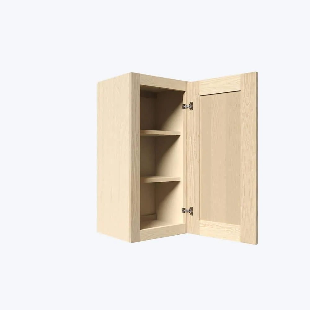 LIFEART CABINETRY Lancaster Shaker Assembled 9 in. x 30 in. x 12 in. Wall Cabinet with 1-Door in Natural Wood, photo 2 of 8