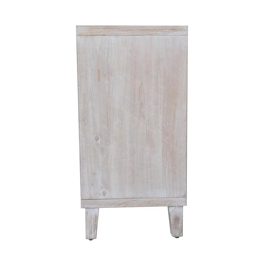 FUNKOL 59.84 in. x 15.75 in. x 31.5 in. MDF Freestanding Ready to Assemble Base Storage Cabinet in Natural Wood with 4Doors, photo 5 of 8