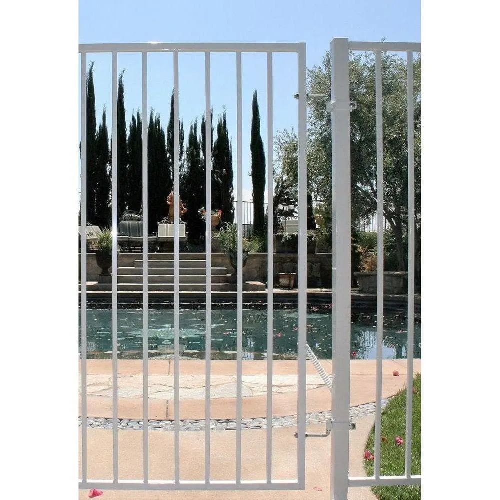US Door and Fence 2 in. x 2 in. x 6.5 ft. Navajo White Metal Fence Post with Post Cap, photo 2 of 2
