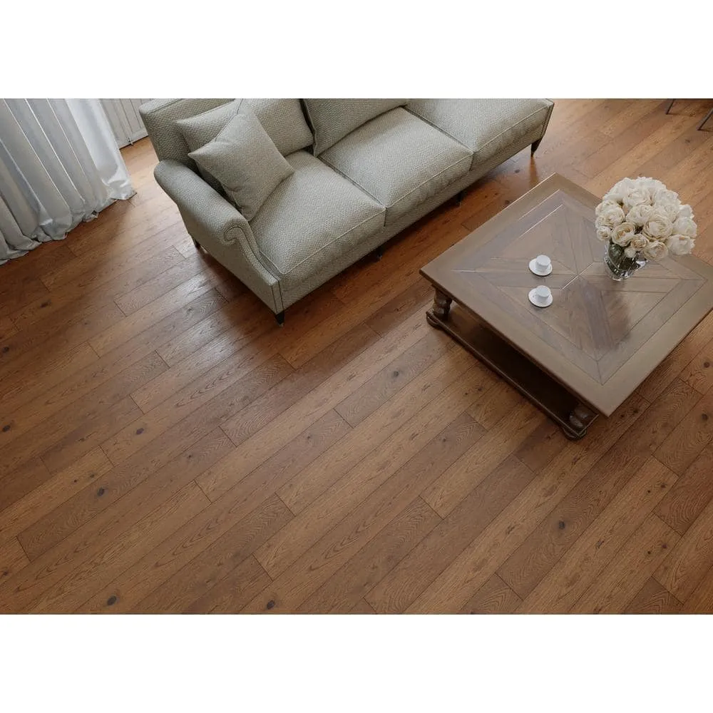 ACQUA FLOORS Neah Oak 1/4 in. T x 5 in. W Click Lock Wire Brushed Engineered Hardwood Flooring (16.7 sq.ft./case), photo 7 of 7