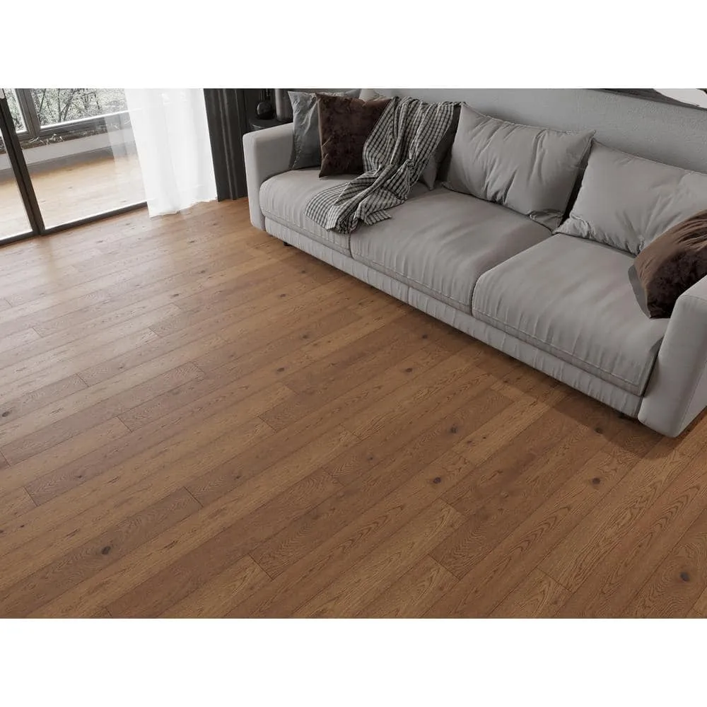 ACQUA FLOORS Neah Oak 1/4 in. T x 5 in. W Click Lock Wire Brushed Engineered Hardwood Flooring (16.7 sq.ft./case), photo 5 of 7