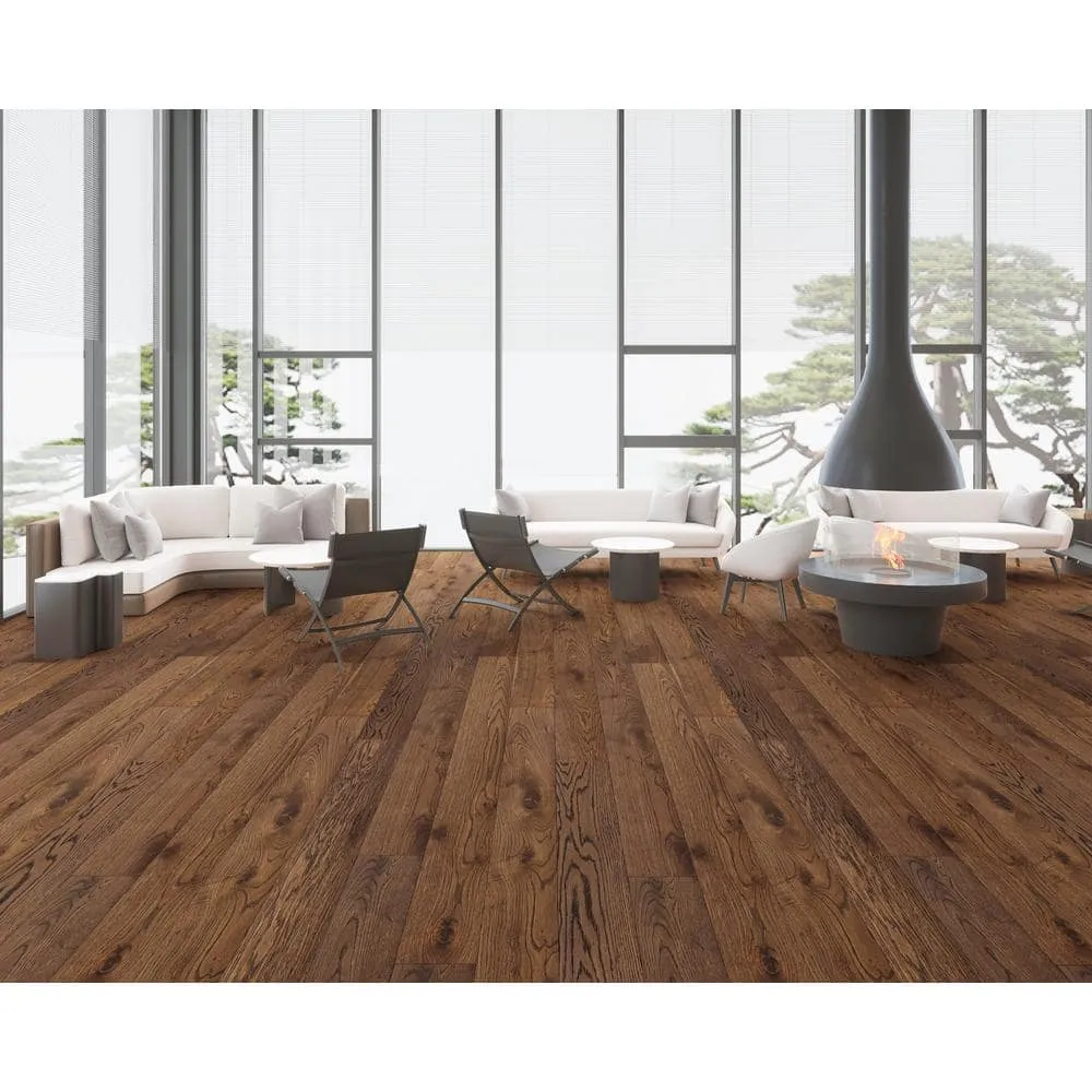 ACQUA FLOORS Neah Oak 1/4 in. T x 5 in. W Click Lock Wire Brushed Engineered Hardwood Flooring (16.7 sq.ft./case), photo 3 of 7