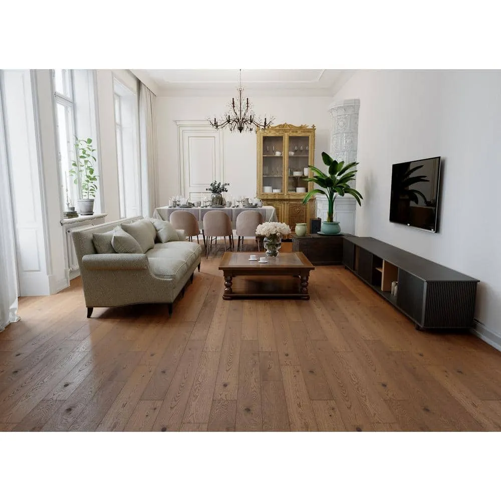 ACQUA FLOORS Neah Oak 1/4 in. T x 5 in. W Click Lock Wire Brushed Engineered Hardwood Flooring (16.7 sq.ft./case), photo 6 of 7