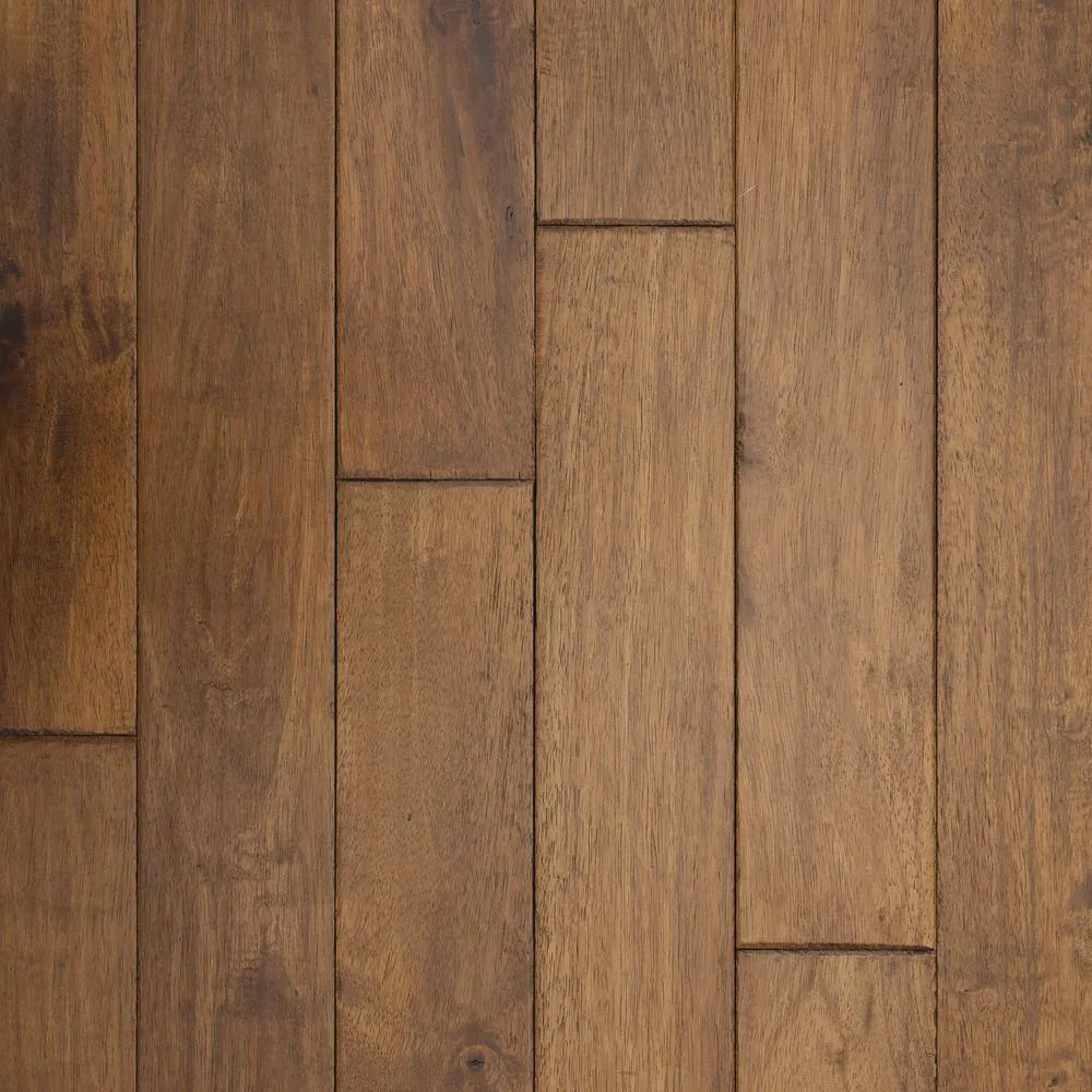 ASPEN FLOORING Newbury Caucho Wood 3/4 in. T x 4.5 in. W Light Distressed Solid Hardwood Flooring (21.82 sqft/case), photo 3 of 5