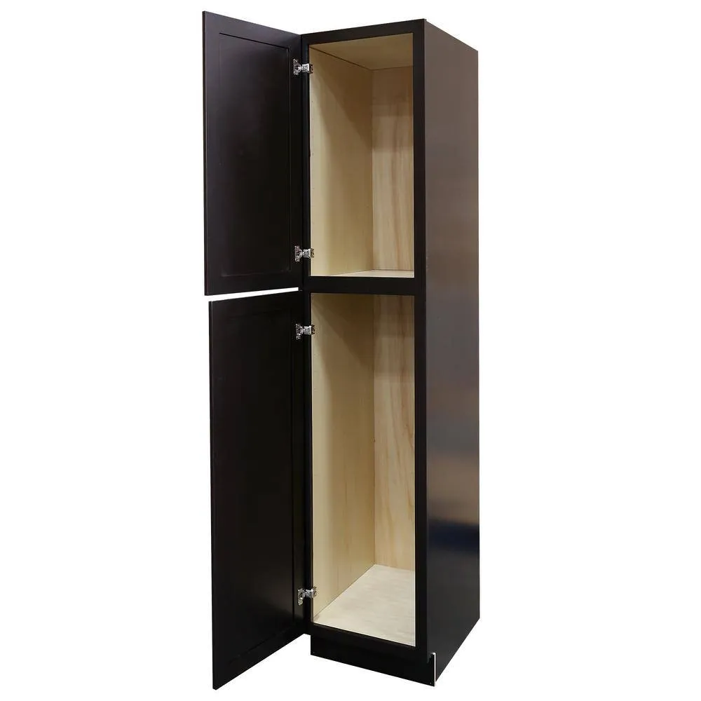 LIFEART CABINETRY LaPort Assembled 18 in. x 90 in. x 24 in. Wall Pantry with 2 Doors 6 Shelves in Dark Espresso, photo 4 of 6