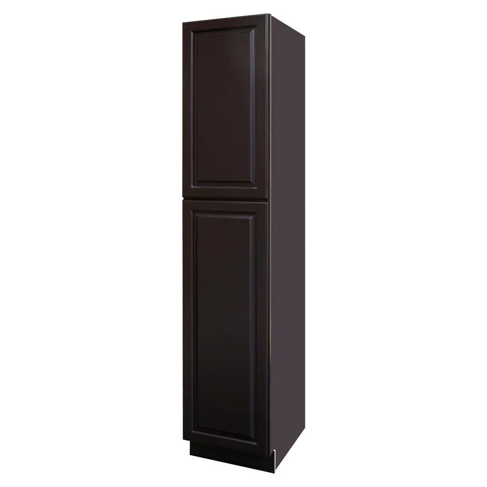 LIFEART CABINETRY LaPort Assembled 18 in. x 90 in. x 24 in. Wall Pantry with 2 Doors 6 Shelves in Dark Espresso, photo 3 of 6