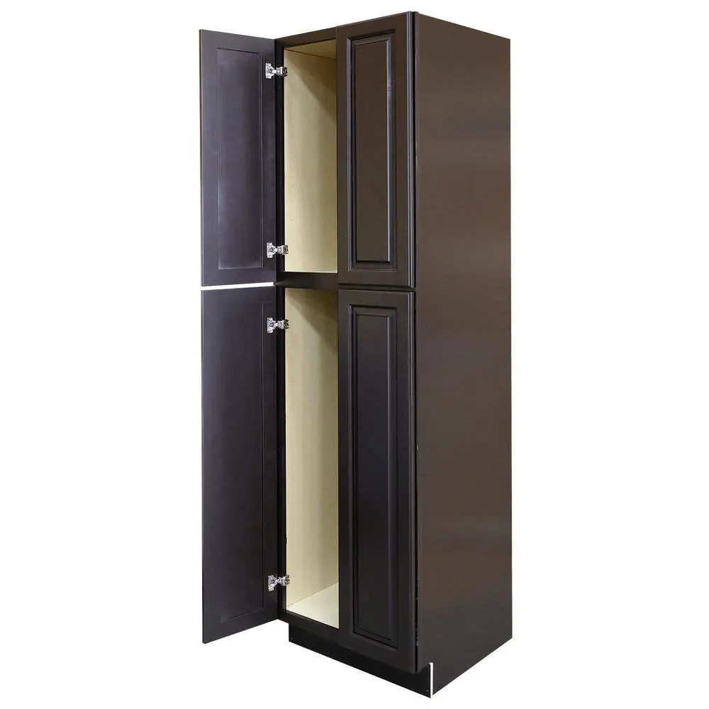 LIFEART CABINETRY LaPort Assembled 30 in. x 90 in. x 24 in. Wall Pantry with 4 Doors 6 Shelves in Dark Espresso, photo 3 of 5