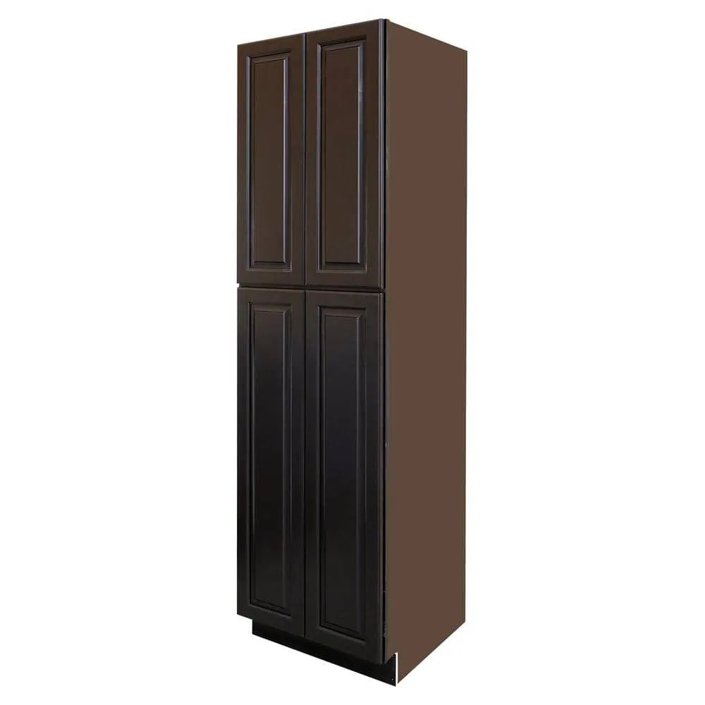 LIFEART CABINETRY LaPort Assembled 30 in. x 90 in. x 24 in. Wall Pantry with 4 Doors 6 Shelves in Dark Espresso, photo 2 of 5