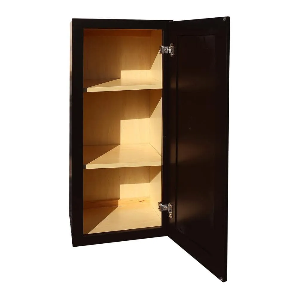 LIFEART CABINETRY LaPort Assembled 21 in. x 36 in. x 12 in. Wall Cabinet with 1 Door 2 Shelves in Dark Espresso, photo 3 of 5