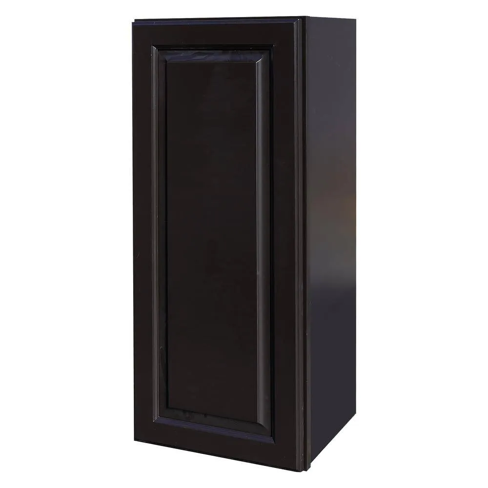 LIFEART CABINETRY LaPort Assembled 21 in. x 36 in. x 12 in. Wall Cabinet with 1 Door 2 Shelves in Dark Espresso, photo 2 of 5
