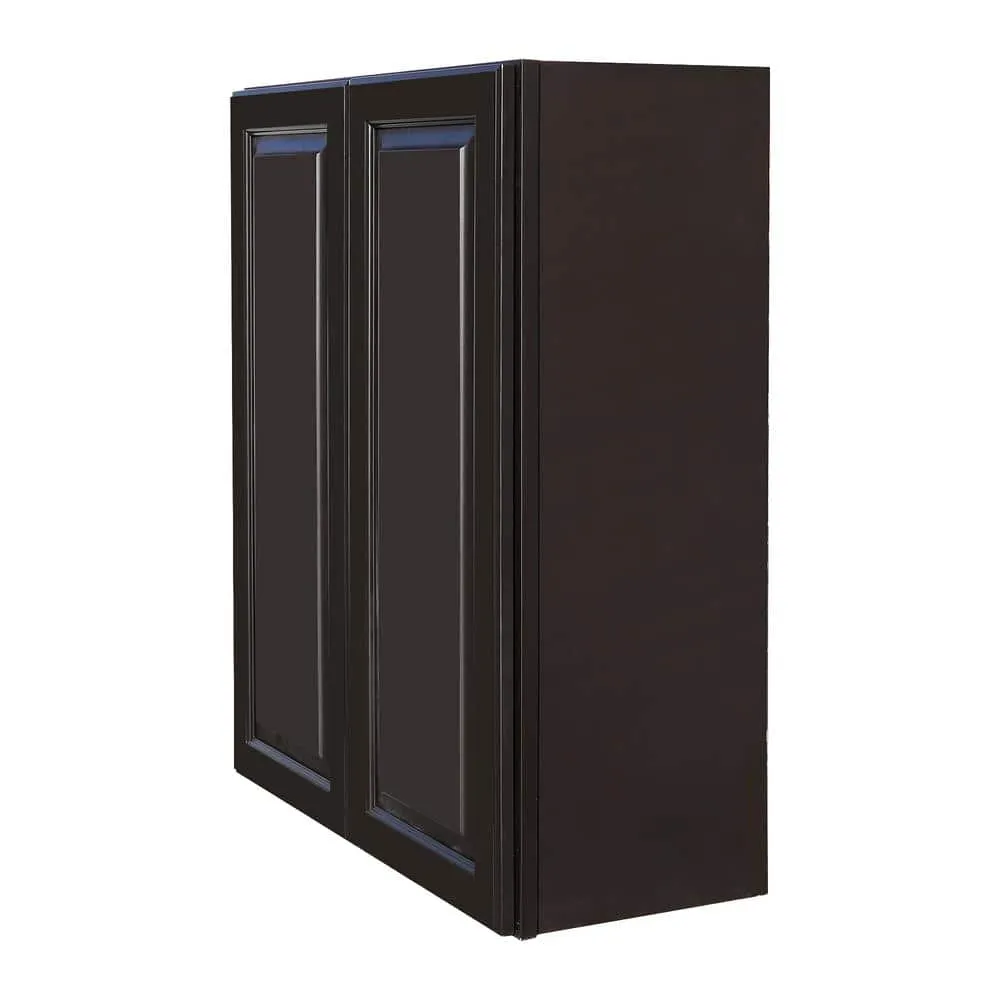 LIFEART CABINETRY LaPort Assembled 24 in. x 36 in. x 12 in. Wall Cabinet with 2 Doors 2 Shelves in Dark Espresso, photo 2 of 5