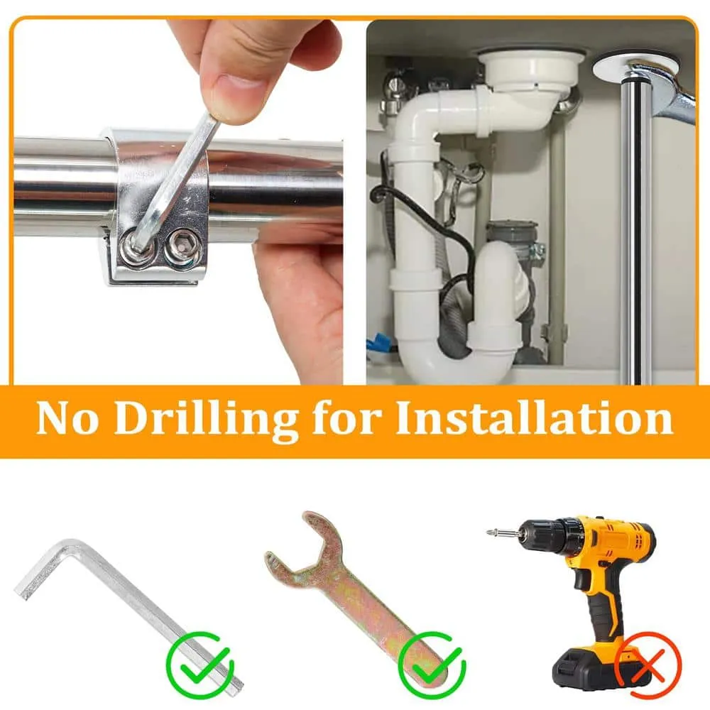 Numhew Adjustable Stainless Steel Undermount Sink Bracket Kit, photo 7 of 7