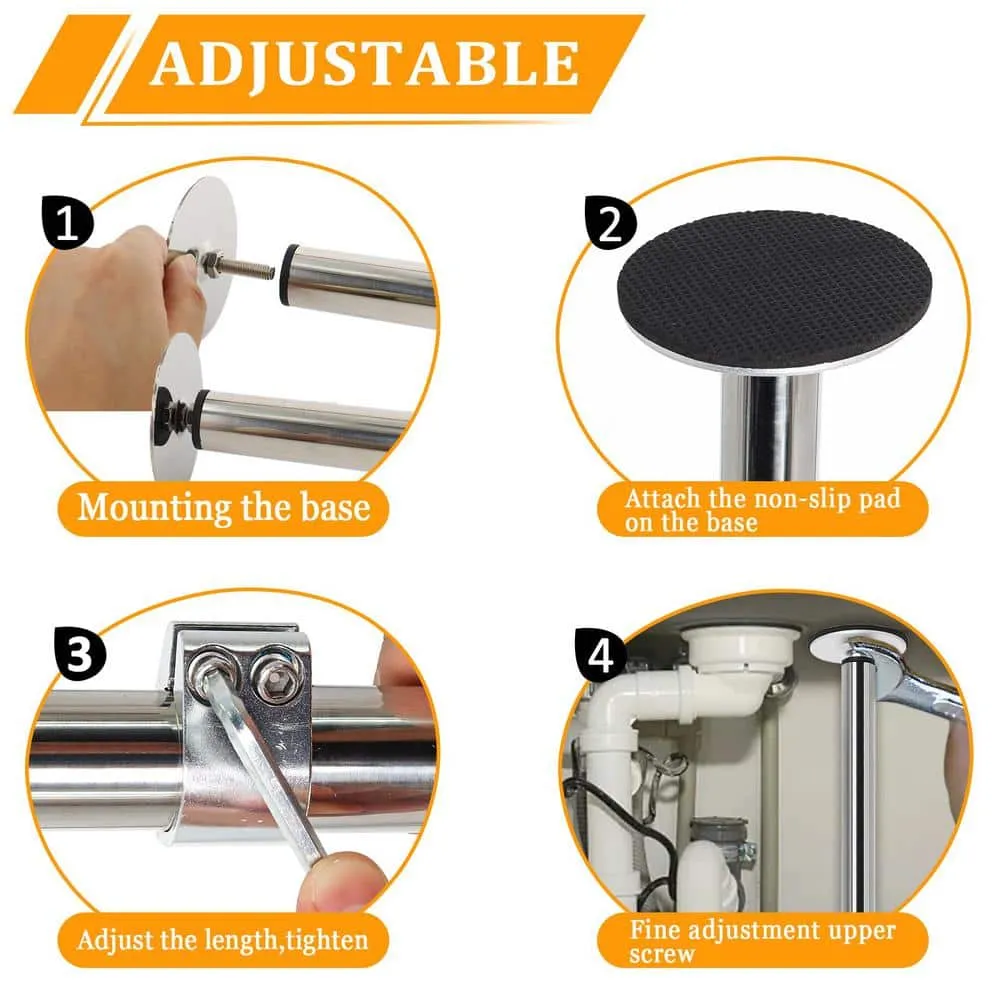 Numhew Adjustable Stainless Steel Undermount Sink Bracket Kit, photo 5 of 7
