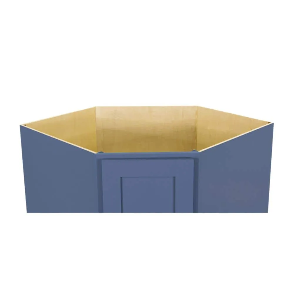 LIFEART CABINETRY Lancaster Blue Plywood Shaker Stock Assembled Base Corner Kitchen Cabinet (36 in. W x 34.5 in. H x 24 in. D), photo 4 of 7