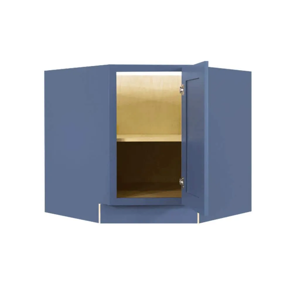 LIFEART CABINETRY Lancaster Blue Plywood Shaker Stock Assembled Base Corner Kitchen Cabinet (36 in. W x 34.5 in. H x 24 in. D), photo 2 of 7