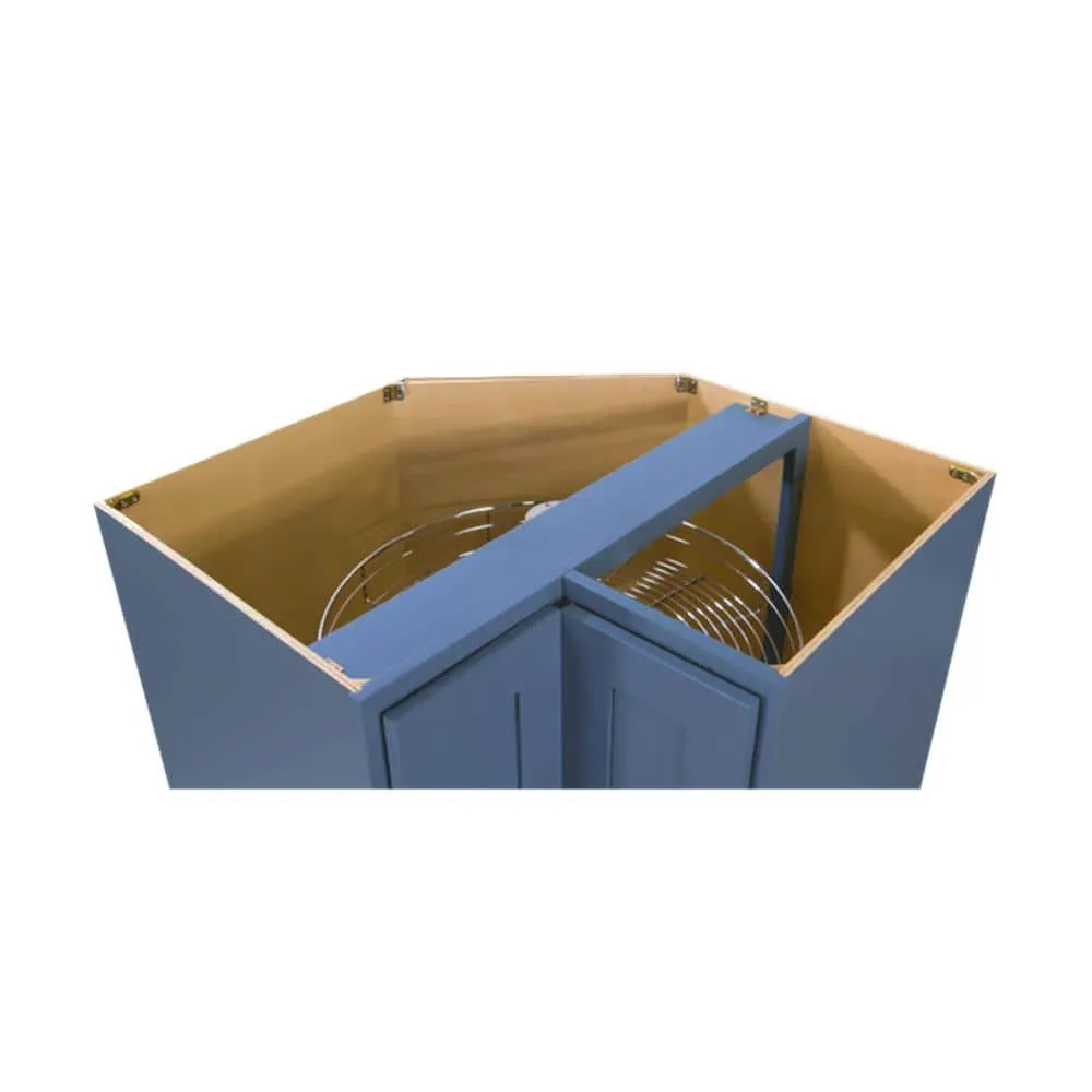 LIFEART CABINETRY Lancaster Blue Plywood Shaker Stock Assembled Lazy Susan Kitchen Cabinet (36 in. W x 34.5 in. H x 24 in. D), photo 4 of 8