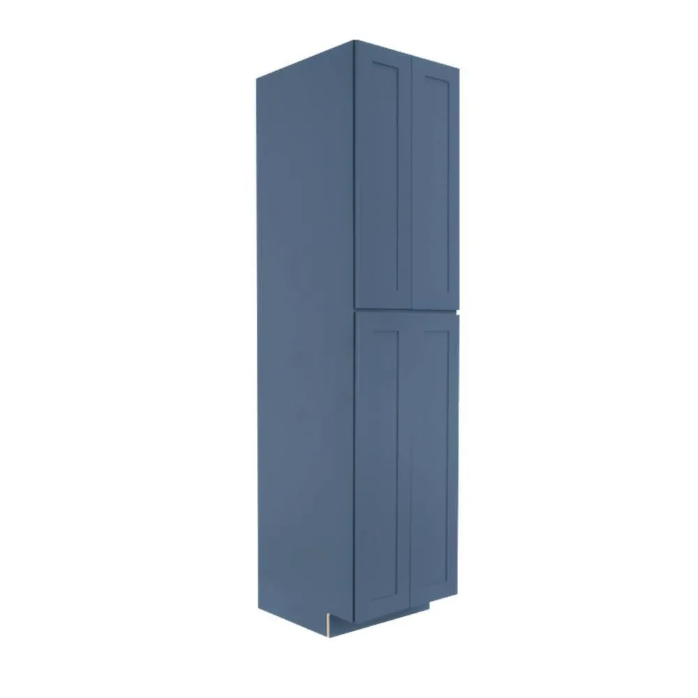 LIFEART CABINETRY Lancaster Blue Plywood Shaker Stock Assembled Tall Pantry Kitchen Cabinet 24 in. W x 96 in. D H x 27 in. D, photo 5 of 8