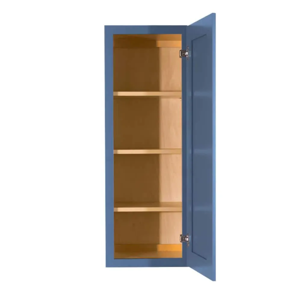 LIFEART CABINETRY Lancaster Blue Plywood Shaker Stock Assembled Wall Kitchen Cabinet 9 in. W x 42 in. H x 12 in. D, photo 2 of 6