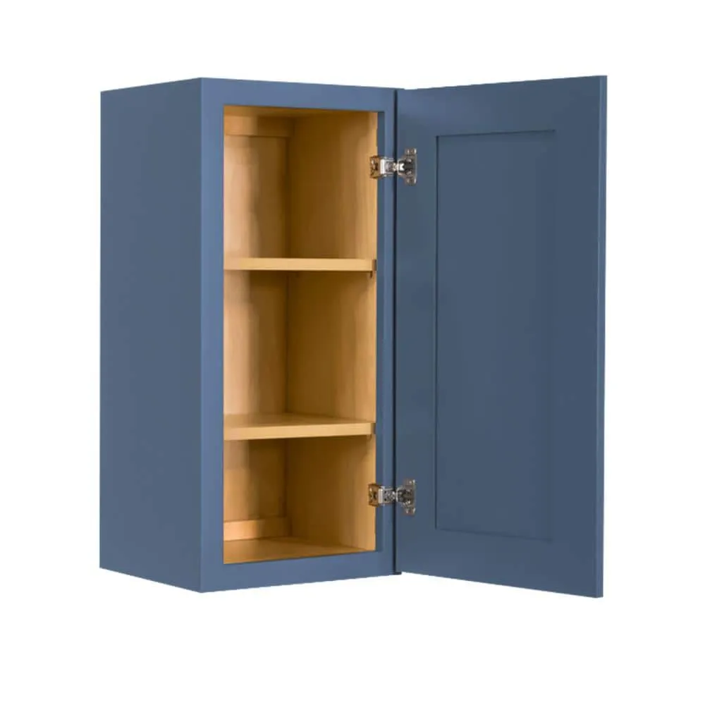 LIFEART CABINETRY Lancaster Blue Plywood Shaker Stock Assembled Wall Kitchen Cabinet 18 in. W x 30 in. H x 12 in. D, photo 3 of 6