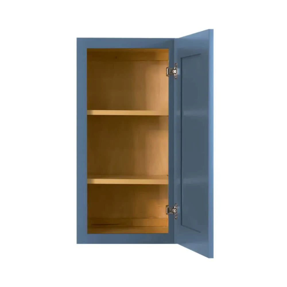 LIFEART CABINETRY Lancaster Blue Plywood Shaker Stock Assembled Wall Kitchen Cabinet 18 in. W x 30 in. H x 12 in. D, photo 2 of 6