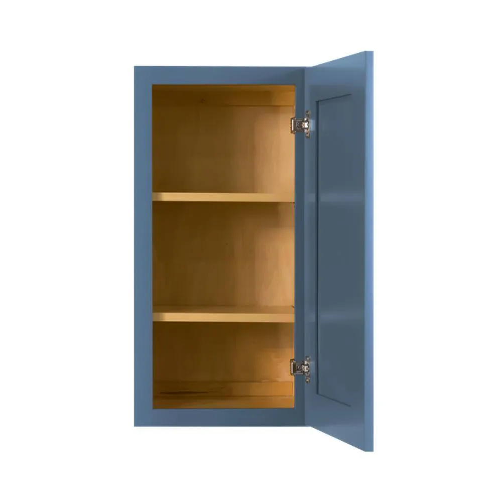 LIFEART CABINETRY Lancaster Blue Plywood Shaker Stock Assembled Wall Kitchen Cabinet 21 in. W x 30 in. H x 12 in. D, photo 2 of 6