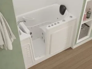 Universal Tubs HD Series 53 in. Left-Drain Quick-Fill Walk-In Whirlpool Bath Tub with Powered Fast Drain, White, photo 23 of 23