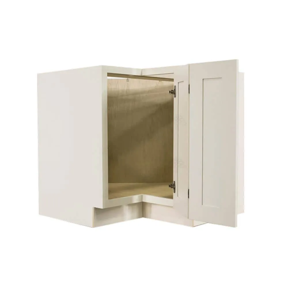 LIFEART CABINETRY Princeton Assembled 36 in. x 34.5 in. x 24 in. Base Lazy Susan Cabinet in Off-White, photo 2 of 8