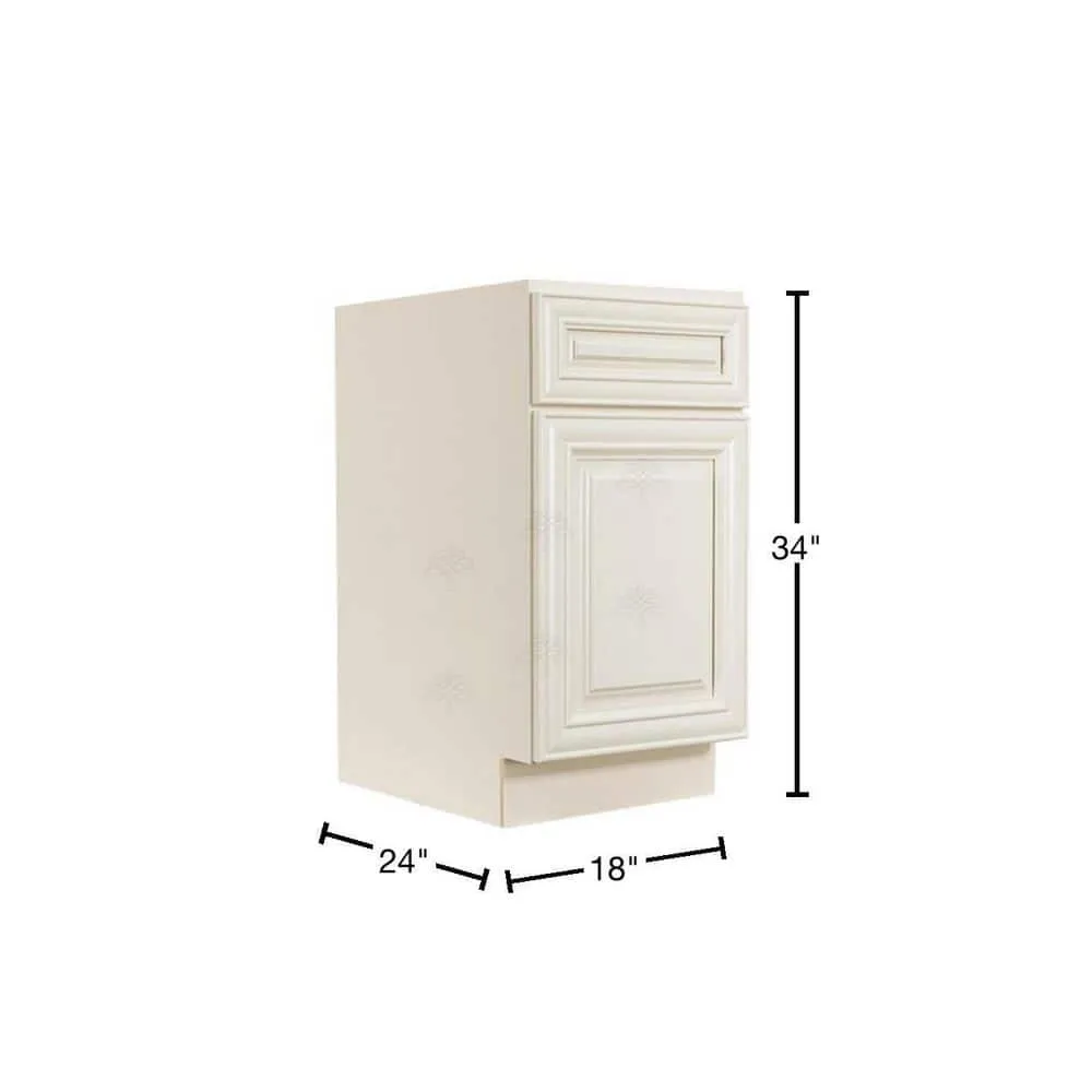 LIFEART CABINETRY Princeton Assembled 18 in. x 34.5 in. x 24 in. Base Wasket Cabinet in Off-White, photo 2 of 9