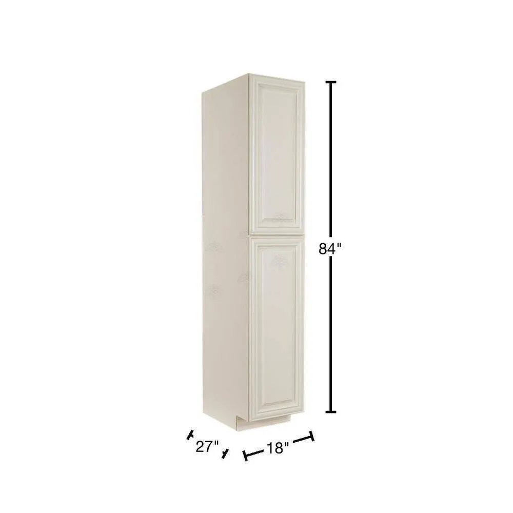 LIFEART CABINETRY Princeton Assembled 18 in. x 84 in. x 27 in. Tall Pantry with 2-Doors in Off-White, photo 2 of 8